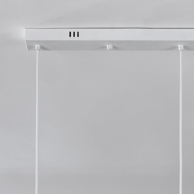 Lampe suspendue Wabi Sabi à 3 lumières Shibui avec motif en pierre blanche - 3 x 40 cm