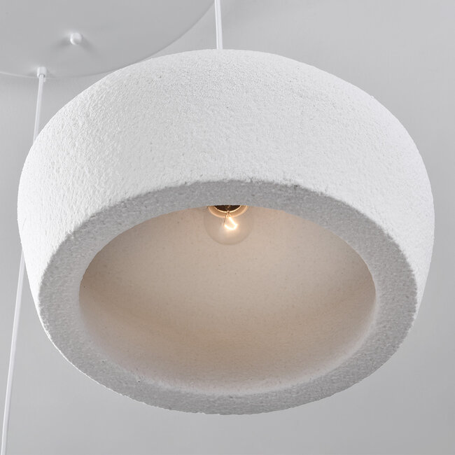 Lampe suspendue à 3 lumières blanche dans le style Wabi Sabi - Mizu