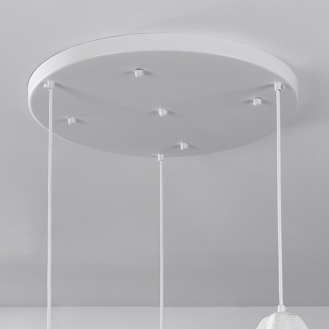 Lampe suspendue à 3 lumières blanche dans le style Wabi Sabi - Mizu