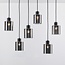 Suspension 6 lumières Palaio - noir et verre fumé