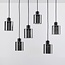 Suspension 6 lumières Palaio - noir et verre fumé