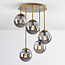 Plafonnier rond or avec verre fumé, 5 lumières - Carat