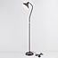 Lampadaire avec abat-jour inclinable - Freddie - Marron café