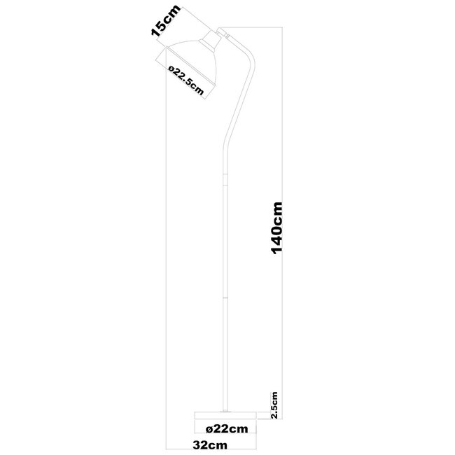 Lampadaire avec abat-jour inclinable - Freddie - Marron café
