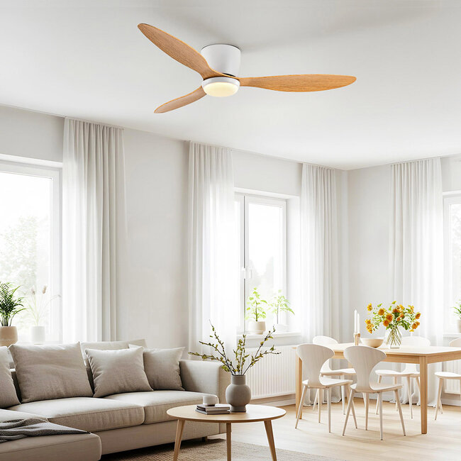 Ventilateur de plafond été/hiver Circo avec température de couleur réglable - aspect bois