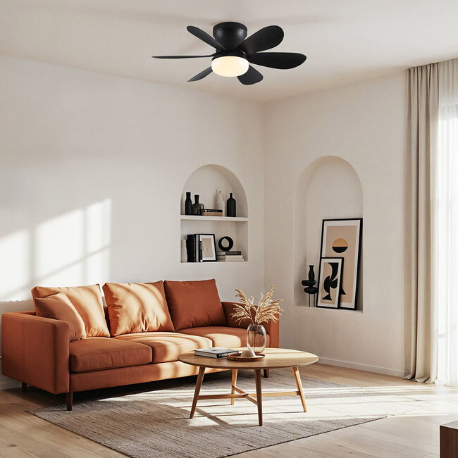 Ventilateur de plafond noir avec LEDs dimmables et température de couleur réglable - Swift