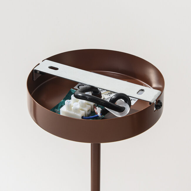 Plafonnier design Osem brun avec boules en verre blanc laiteux - 8 lumières