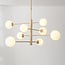 Plafonnier Oito à 8 lumières - beige et verre laiteux, orientable