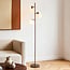 Lampadaire Jesse 3 lumières avec verre opalin - brun