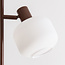 Lampadaire Jesse 3 lumières avec verre opalin - brun