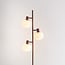 Lampadaire Jesse brun avec verre blanc laiteux, 3 lumières