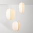 Suspension blanche Asago 3 lumières avec abat-jours en soie – KD design