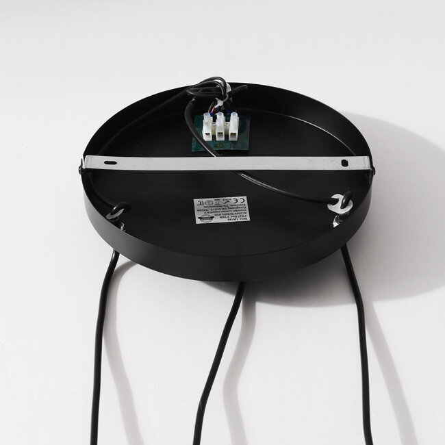 Suspension design Imme avec verre fumé bleu-gris, vert et cuivré – 3 lumières