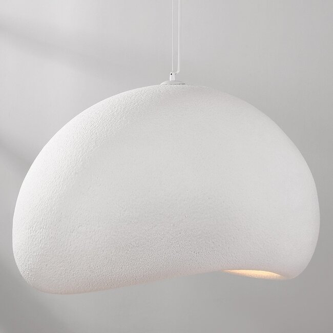 Lampe suspendue Wabi Sabi Urban Stone avec motif en pierre blanche - 80 x 64cm