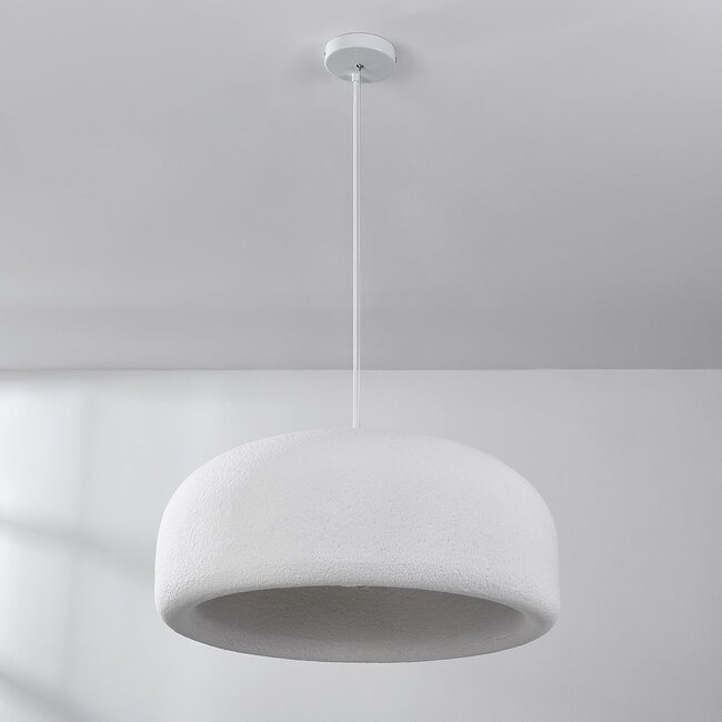 Lampe suspendue minimaliste Wabi Sabi Kaoru Ø60 cm avec effet pierre - blanc