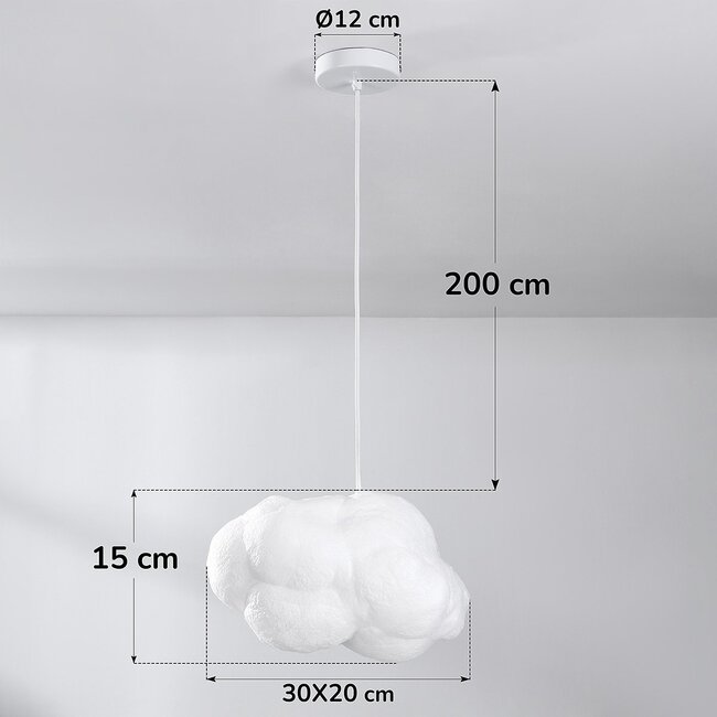 Lampe suspendue blanche en forme de nuage Kumo 30 cm - lampe nuage