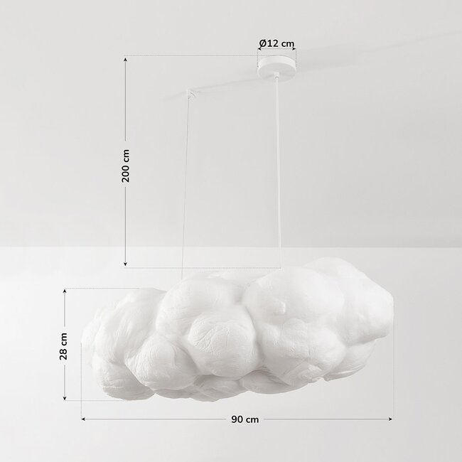 Lampe suspendue blanche en forme de nuage Kumo 90 cm - lampe nuage