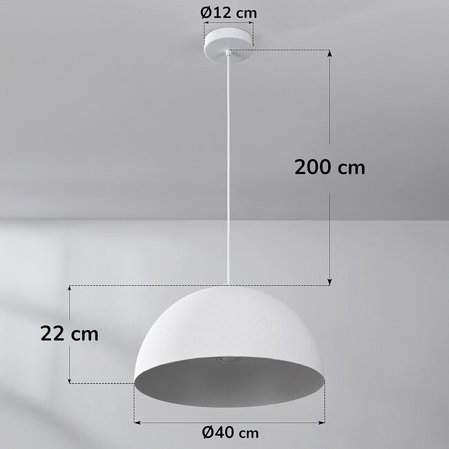 Lampe suspendue moderne Wabi Sabi Sabi avec effet de pierre blanche - Ø40 cm