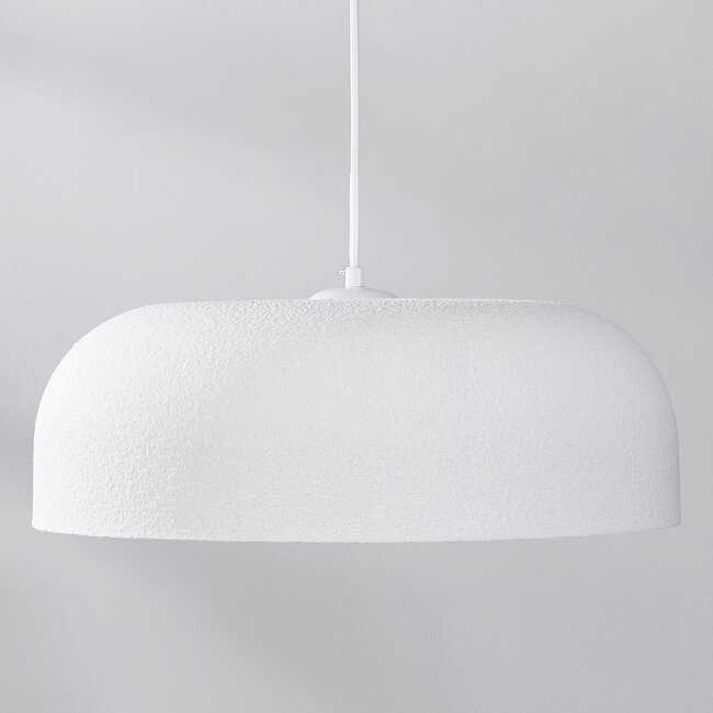 Lampe suspendue minimaliste Wabi Sabi Hinoto avec effet pierre blanche - Ø40 cm