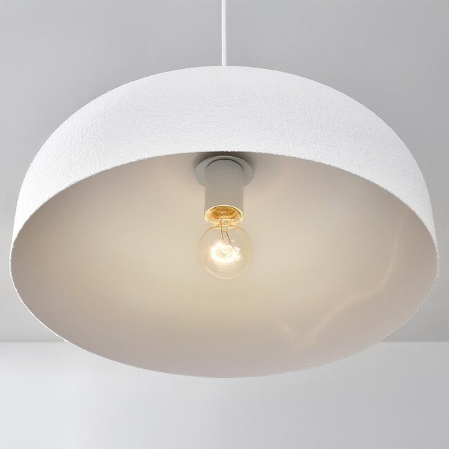 Lampe suspendue minimaliste Wabi Sabi Hinoto avec effet pierre blanche - Ø40 cm