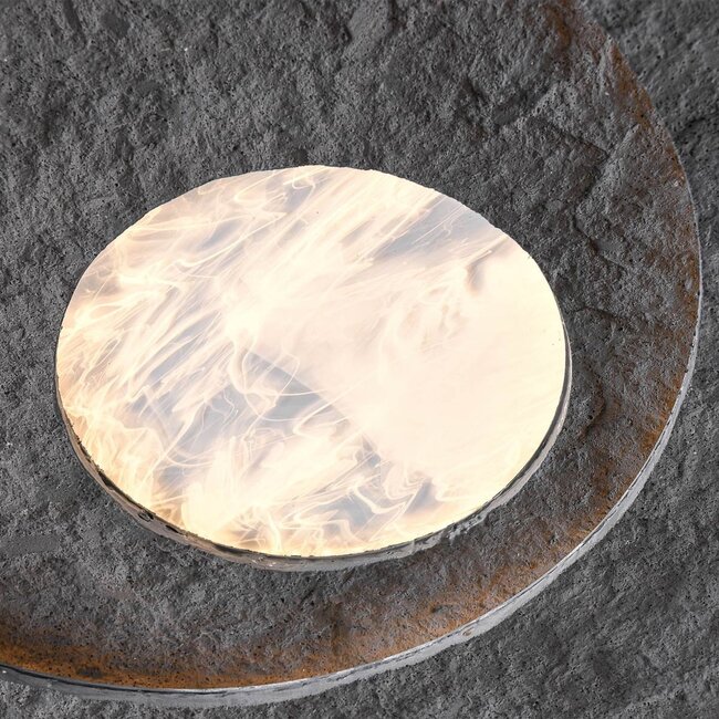 Plafonnier moderne Cercul noir avec effet pierre grise Ø40 cm, 36W - 3 niveaux de gradation