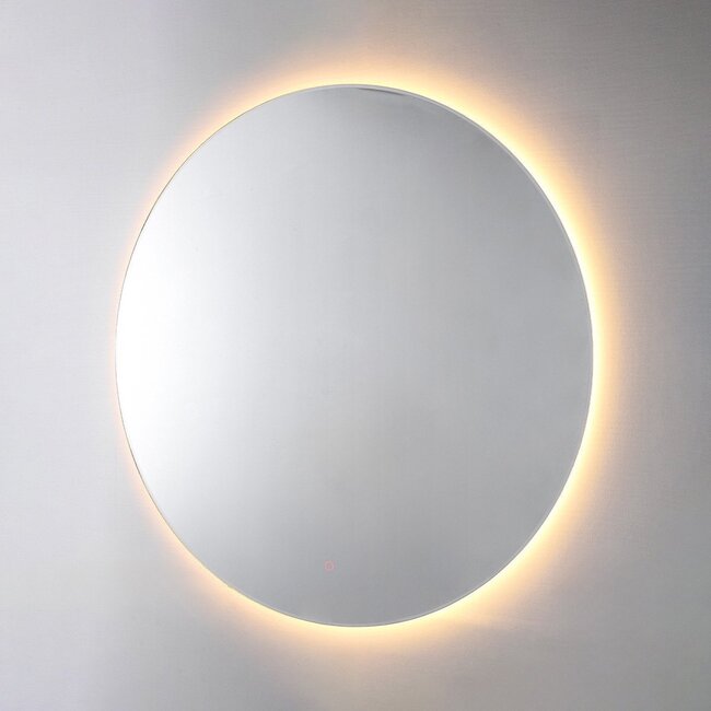 Miroir de salle de bain avec éclairage Reflecta Ø60 cm - Eclairage dimmable avec capteur tactile, couleurs réglables et miroir chauffant