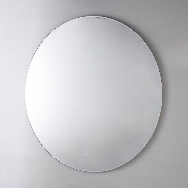 Miroir de salle de bain avec éclairage Reflecta Ø80 cm - Eclairage dimmable avec capteur tactile, couleurs réglables et miroir chauffant