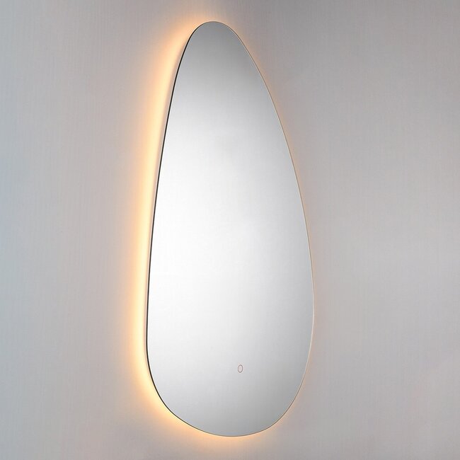 Miroir de salle de bains Glimmer avec lumière variable, capteur tactile, couleurs réglables et miroir chauffant