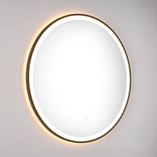 Miroir de salle de bain avec éclairage Radi Ø60 cm - LEDs dimmables avec capteur tactile, couleurs réglables et miroir chauffant