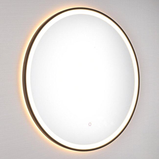 Miroir de salle de bain avec éclairage Radi Ø60 cm - LEDs dimmables avec capteur tactile, couleurs réglables et miroir chauffant