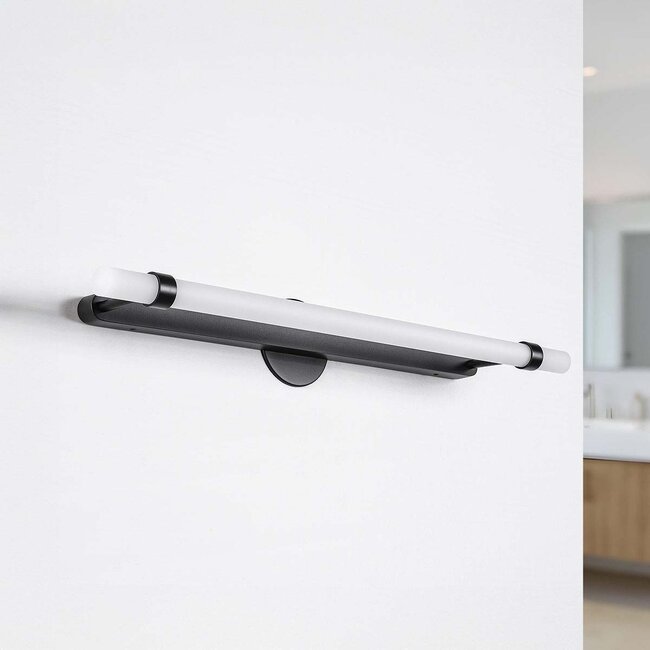 Miroir de salle de bain noir avec LED intégrées - Optix