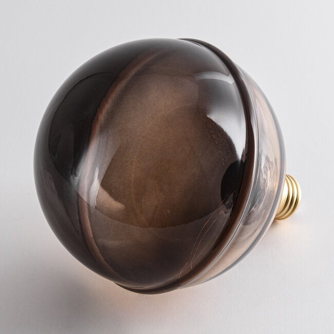 Ampoule à filament E27 4W dimmable, 1800K, verre ambré et fumé avec anneau horizontal Ø13 cm