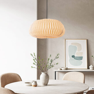 Lampe suspendue minimaliste lin, beige - Linte