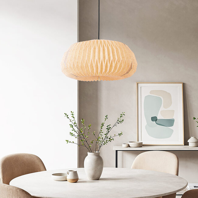 Lampe suspendue minimaliste lin, beige - Linte