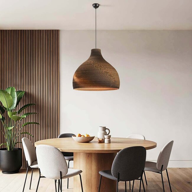 Lampe suspendue en carton Soluna - Ø60 cm