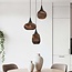 Suspension 3 lumières Zensa - carton recyclé noir et brun