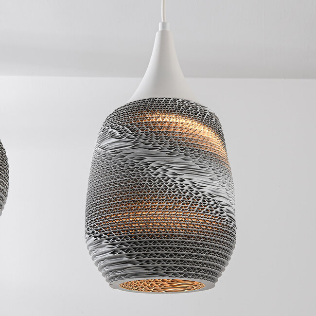 Lampe suspendue moderne en carton Folia, 3-lumières - blanc