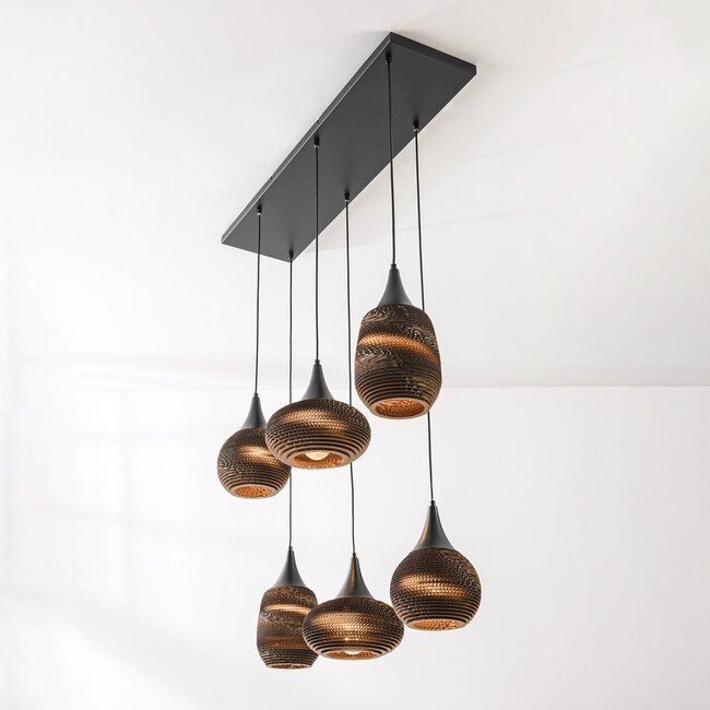 Lampe suspendue à 6 lumières en carton - Sferra
