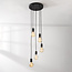 Suspension industrielle à 5 lumières Illumine - noir