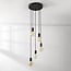 Suspension 5 lumières sur câble Illumine - noir (ampoules E27 non incluses)