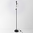 Lampadaire Tyson 5 lumières, structure noire et verre opalin