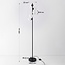 Lampadaire Tyson 5 lumières, structure noire et verre opalin