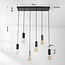 Suspension araignée 6 lumières Caverna - noir avec détails en marbre (ampoules E27 non incluses)