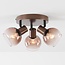 Plafonnier Terra marron avec trois globes en verre