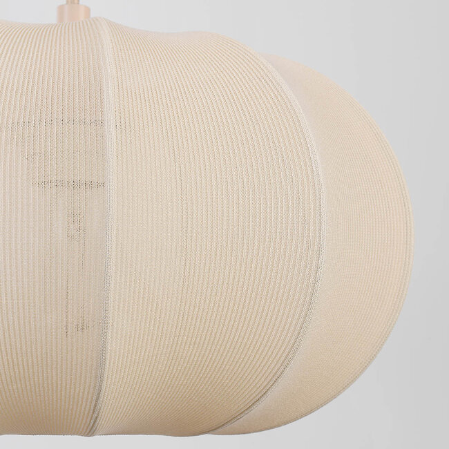 Suspension japandi à 3 lumières avec lanternes en tissu beige - Fabrica