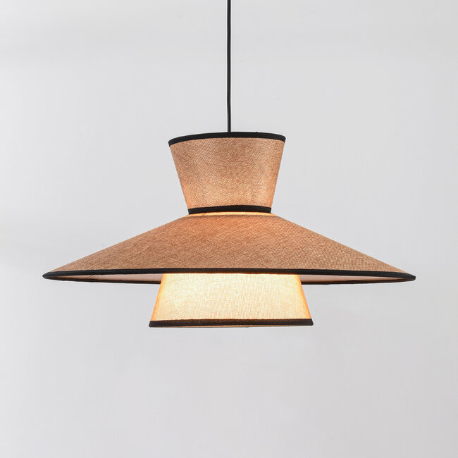 Lampe suspendue de style japonais Zenith avec tissu naturel