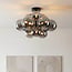 Plafonnier 12 lumières Decora - verre fumé