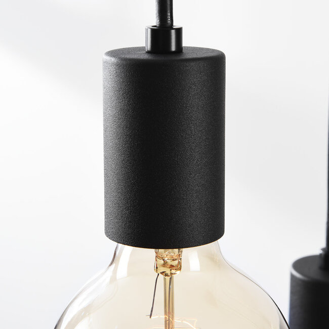 Lampe suspendue industrielle à 6 lumières Nivelle - noir