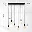 Suspension 6 lumières sur câble Nivelle - noir (ampoules E27 non incluses)