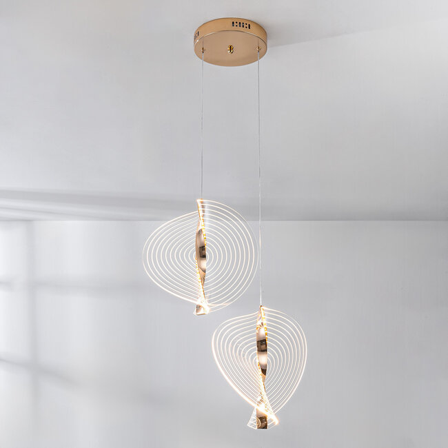 Lampe suspendue Luminex avec LED à 3 niveaux de gradation - or